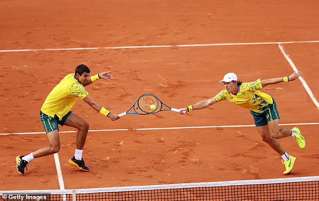 The Australian duo suffered a first round defeat in the men's doubles competition