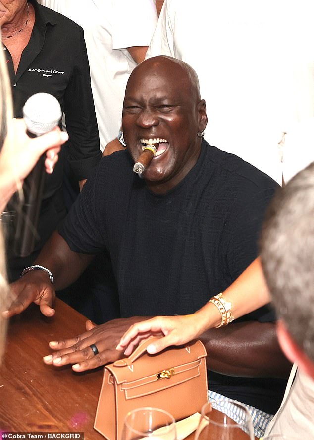 Jordan laughed when he was spotted in Italy with his trademark cigar in his mouth