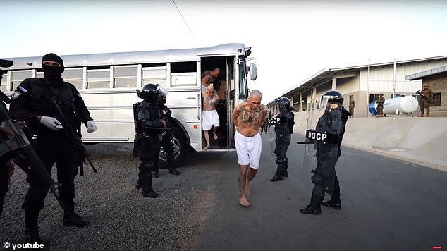 Dramatic footage has emerged from inside El Salvador's mega-prison for gang members, showing the concrete confinement cell and impenetrable security details