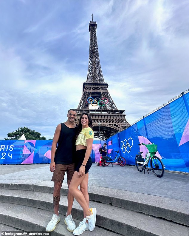 Vieira shared a photo of the couple outside the Eiffel Tower ahead of the start of the Games