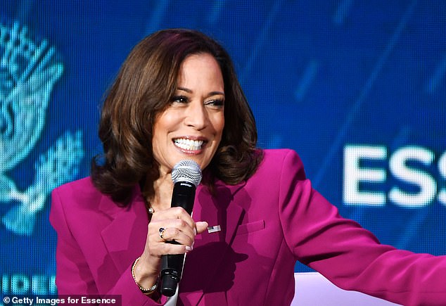 United States Vice President Kamala Harris speaks on stage during the 2022 Essence Festival of Culture