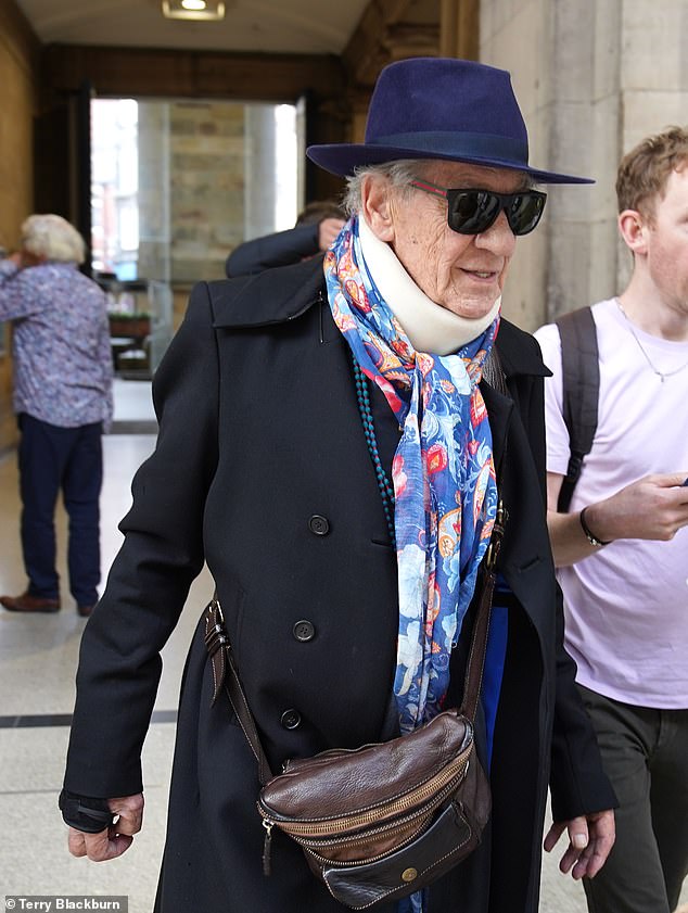 Sir Ian put on a brave face as he appeared in Newcastle on Saturday to support the cast of Player Kings after being forced to pull out of the show