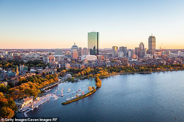 Here is the skyline of Boston. Strazzullo lived in a suburb just outside the city before moving