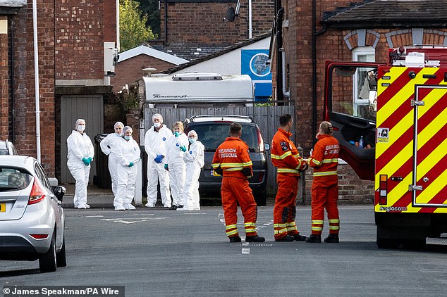 Emergency services and forensic teams arrived at the scene after 13 people were stabbed