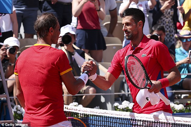 Nadal and Djokovic shared a warm moment at the net after their clay-court match in Paris