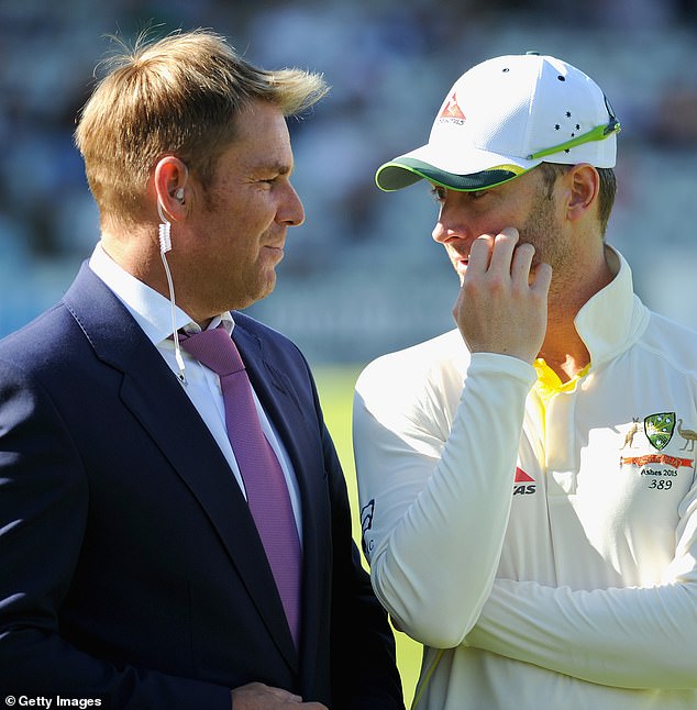 Clarke compared himself to fellow Australian cricket greats Allan Border, Steve Waugh and Mark Taylor and admitted that his lifestyle outside of cricket set him apart from his predecessors. Pictured with Shane Warne in 2015