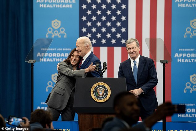 The governor (pictured right), 67, withdrew from the race long before Harris' vetting process began and never submitted the required materials, two of the people said.