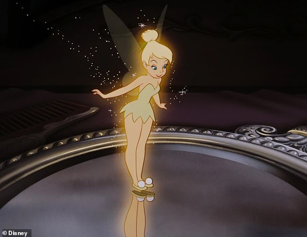 At the center of the speculation is the Disney character Tinkerbell. The iconic fairy was seen in the short film at the beginning of Disney productions, flying over Cinderella's castle, with memories of the footage sparking debate. Pictured: Tinkerbell