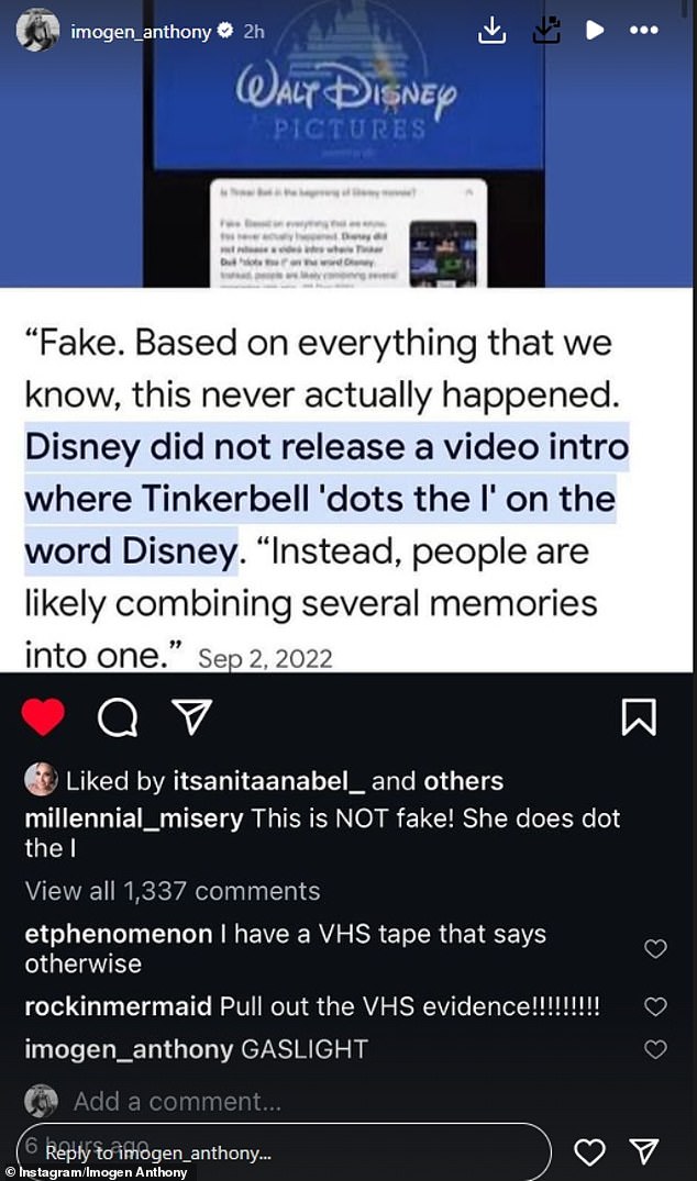 TikTok users began posting videos in 2022 claiming that the intro, as people will recall, never actually existed. Imogen shared the two-year-old comment to her Instagram stories on Tuesday after several users claimed they had 