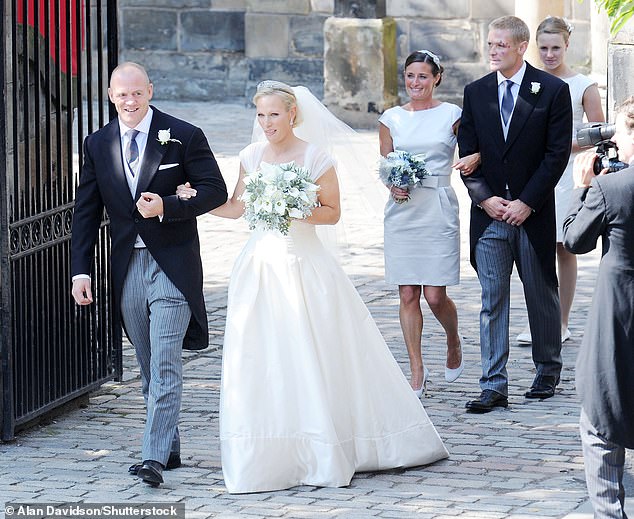 The bride and groom pictured after the ceremony, followed by the bridesmaids, Dolly Maude and best man Iain Balshaw