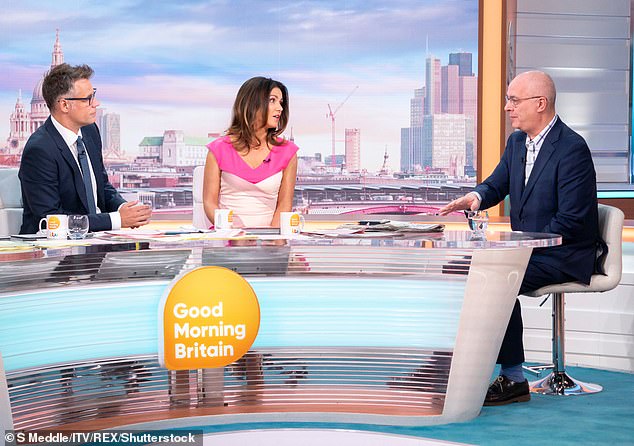 As well as Good Morning Britain, he is a regular contributor to Newsnight and Channel 5's Jeremy Vine Show (pictured on GMB in 2019)