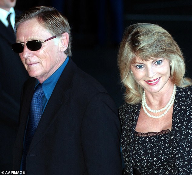 Her later father John Cornell is pictured with his wife Delvene Delaney in Sydney in 2006