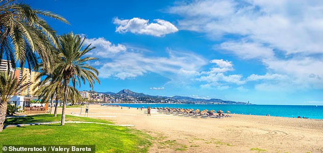 Panoramic view of the Malagueta beach in Malaga