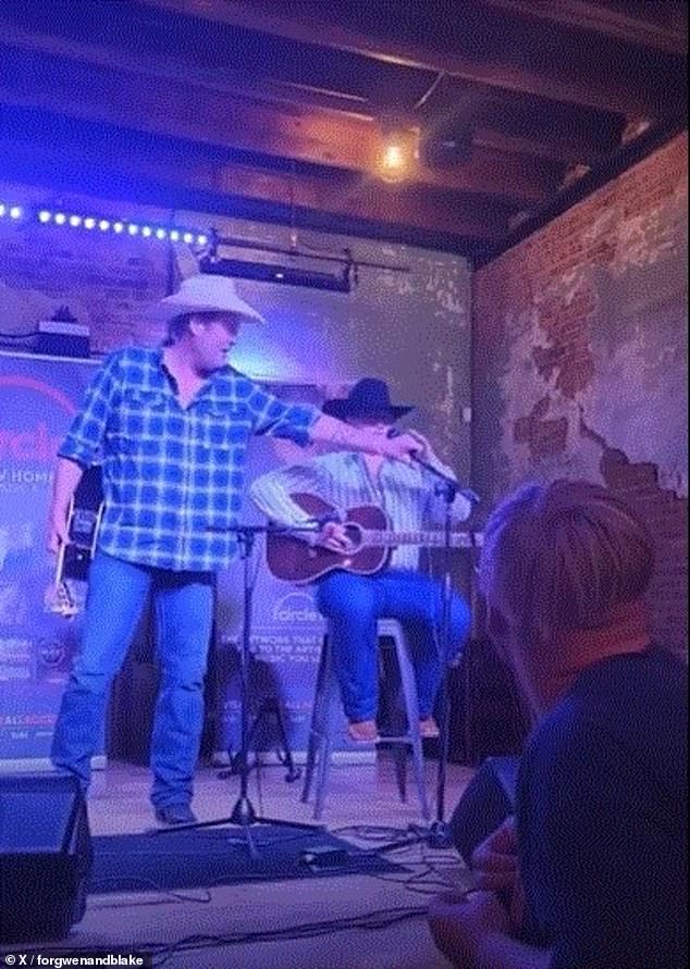 The talented 15-year-old sang Zach Bryan's Oklahoma Smokeshow to a packed house after Shelton, 48, warmly welcomed him to the stage