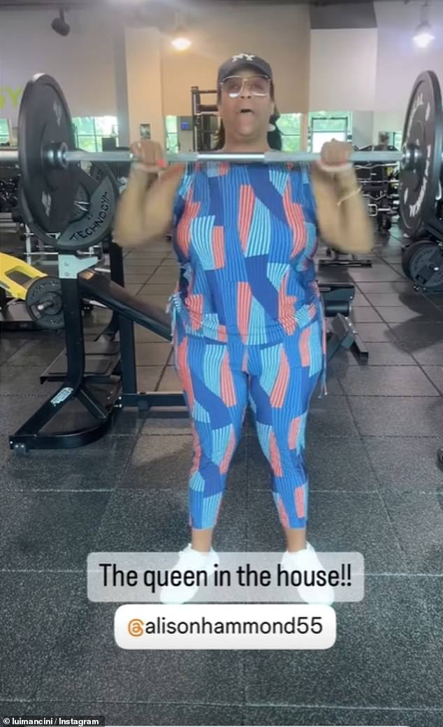 The 49-year-old TV personality showed off her new body when she posted a clip of herself lifting and lowering a weight while being encouraged by her personal trainer