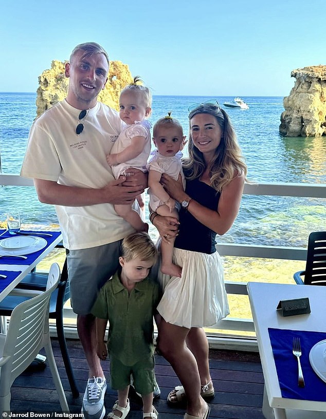 The 27-year-old professional footballer, who proposed to Dani, also 27, during a luxury yacht trip, shared several sweet snaps of the couple with their children