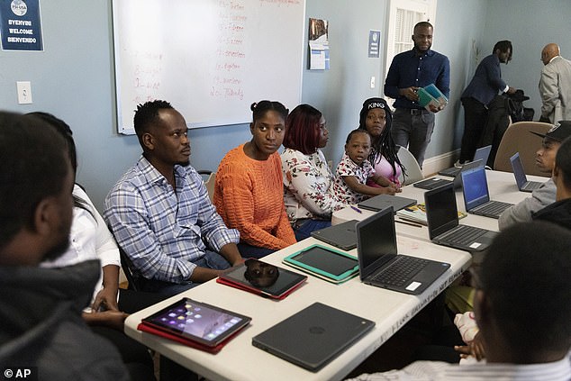 A taxpayer-funded computer skills course for the influx of migrants in Boston's Jamaica Plain neighborhood