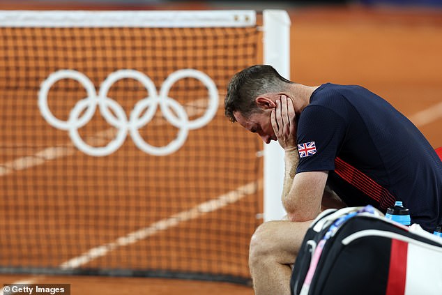 Murray slumped in his chair and looked emotional after a second dramatic match