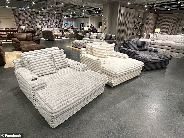 To liquidate inventory, furniture in Badcock stores, pictured, is marked down by up to 50 percent. Bedding and electronics are marked down by up to 40 percent, while appliances are marked down by 30 percent.