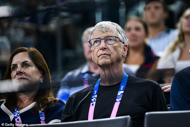 On Tuesday, Gates and his philanthropic girlfriend Paula Hurd (pictured) — the former wife of former Oracle CEO Mark Hurd — watched as the Americans celebrated their gold medal