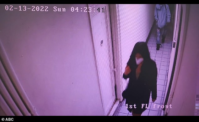 Security footage shows Nash sneaking into her building behind Lee, who didn't realize her stalker had sneaked in until the front door closed behind her.