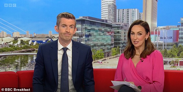 This comes after the show was hit by a wave of complaints on social media from viewers on Tuesday after Ben and his co-host Sally (pictured above) spoke to Finance Minister Rachel Reeves.