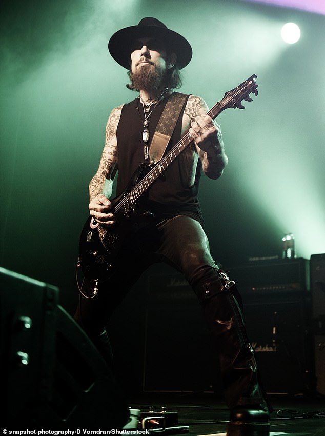 The band, consisting of guitarist Dave (pictured), vocalist Perry Farrell, bassist Eric Avery and drummer Stephen Perkins, introduced the song during their concert in London this week.