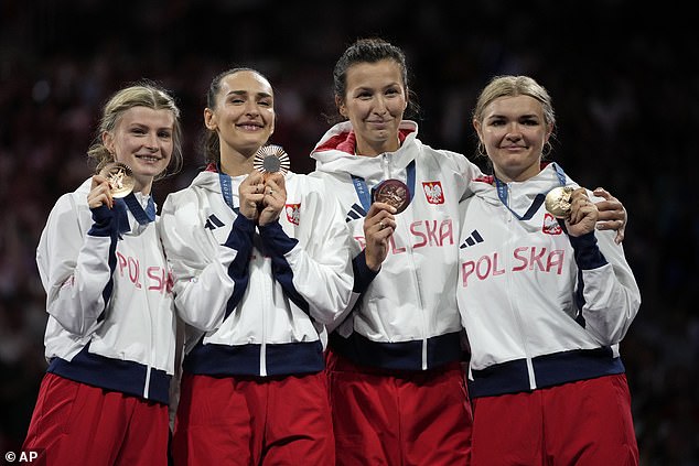 Poland won its first Olympic medal in women's team epee fencing event