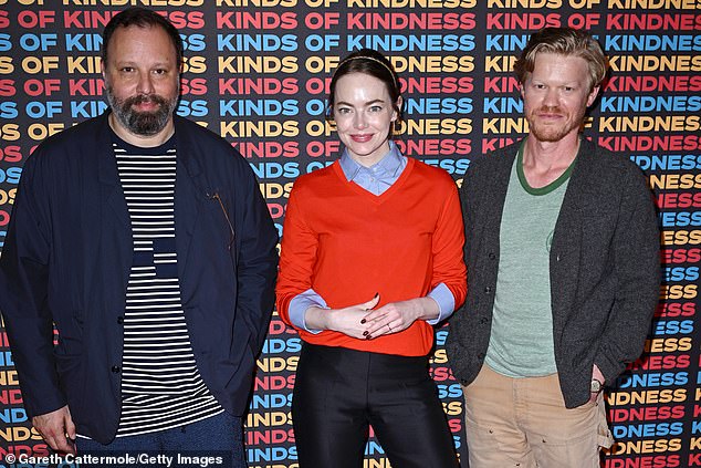 Meanwhile, Jesse's upcoming roles include Lesli Linka Glatter's six-episode conspiracy thriller Zero Day for Netflix and Yorgos Lanthimos' (L, pictured June 24) sci-fi comedy Bugonia starring Emma Stone (M)