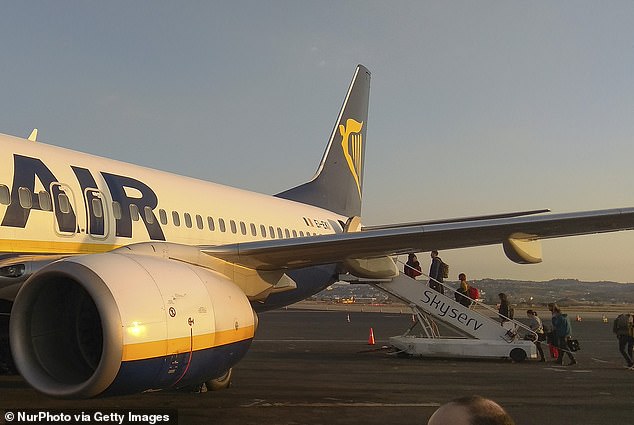 Mr Wilson said the in-flight ordeal lasted for about an hour. He said it was incredible the man was allowed to get off the plane when it landed in Lanzarote without being arrested (file photo)