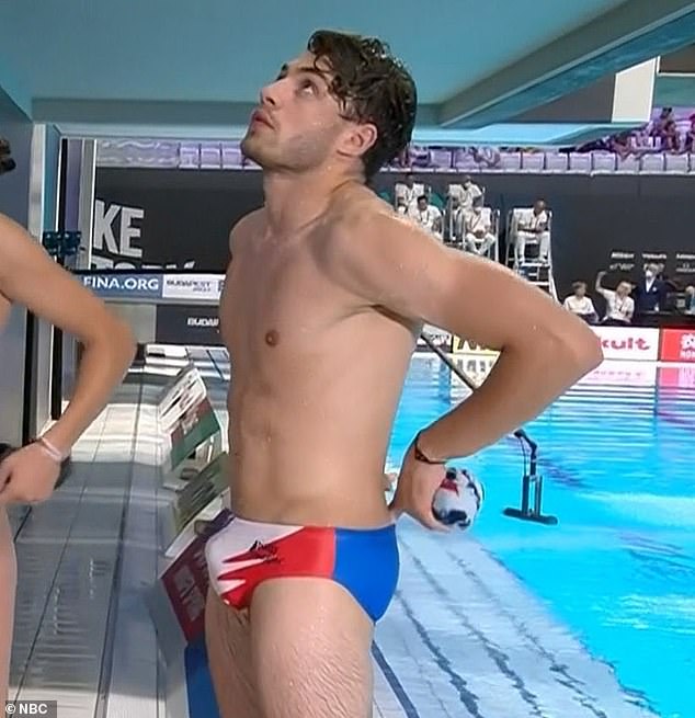 Photos of French diver Jules Bouyer (pictured) are all over X, with fans raving about the 22-year-old's impressive physique