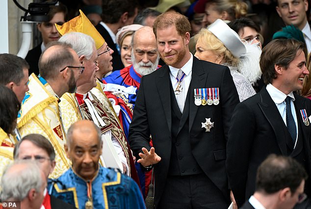 Harry attended the King's coronation at Westminster Abbey in May 2023 without Meghan