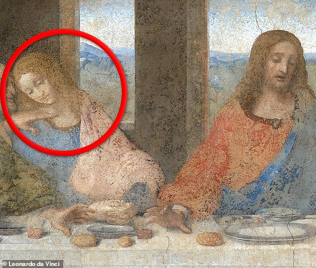 There is a mysterious figure to the left of Jesus, who some claim was the only woman seated at the table. However, some historical scholars have suggested that it is the youngest disciple, John, whose pale skin and feminine features have led some to believe that it is a depiction of a woman.