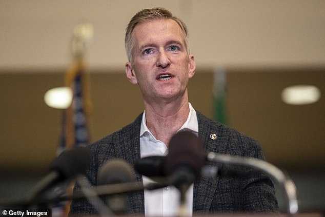 After the suspect was released, Mayor Ted Wheeler (pictured) said in a statement that he was very disappointed with the sheriff's decision