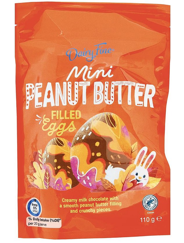 The creamy milk chocolate eggs are made with a deliciously smooth peanut butter filling mixed with small crunchy pieces