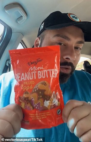 The $2.99 ​​Dairy Fine Mini Peanut Butter Filled Eggs has been named a 'ten out of ten' by satisfied customers