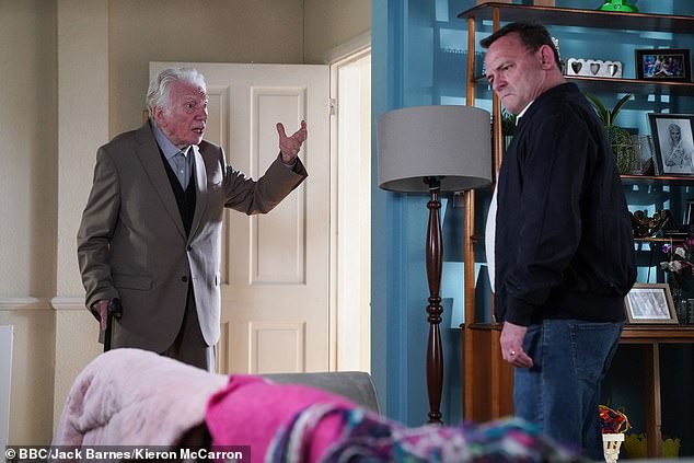 EastEnders has aired the final scene for Stevie Mitchell (Alan Ford), the neglectful father of Billy Mitchell (Perry Fenwick) - both pictured