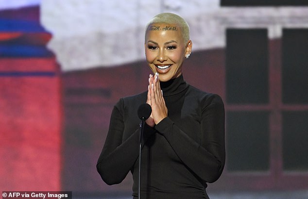 Model and rapper Amber Rose told the Republican National Convention Monday night that former President Donald Trump is 