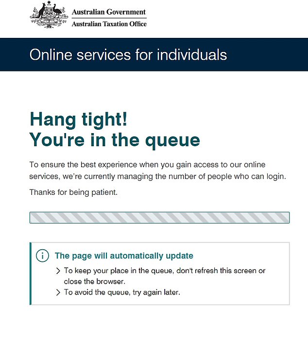 The Tax Office website has crashed as too many Australians try to file their returns at the same time in a bid to get some cost of living relief
