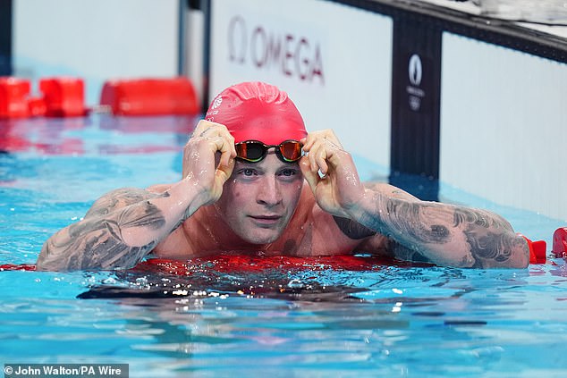 Adam Peaty narrowly missed out on a third consecutive gold medal in the Olympic breaststroke in Paris