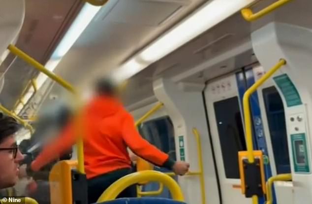 A violent brawl broke out between three men on a commuter train in Adelaide on Friday evening