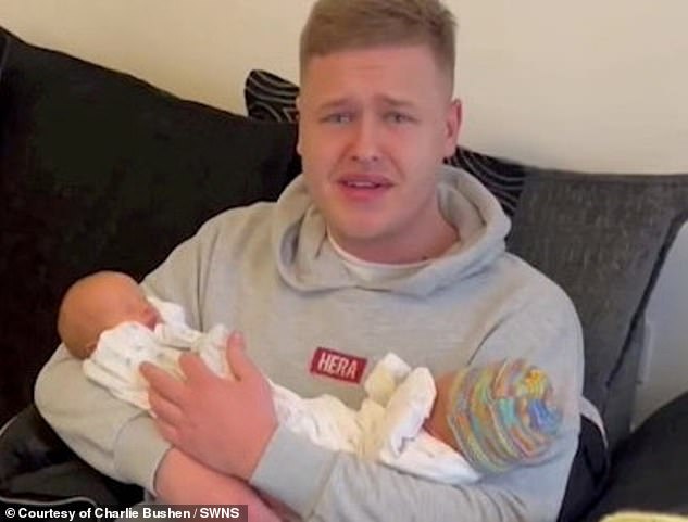 Tyler Shipway, who works as a carer in Exeter, drove 45 minutes to Taunton to meet his week-old nephew and was shocked to discover they were having twins