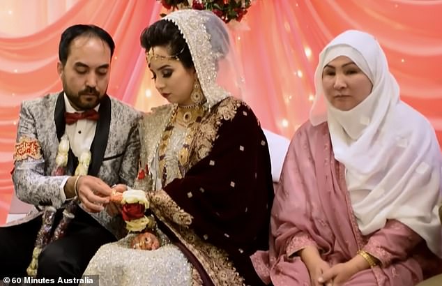 Ruqia (center) was forced to marry 25-year-old Afghan refugee and Uber driver Mohammad Ali Halimi (left) by her mother Sakina Muhammad Jan (right), who paid him a dowry