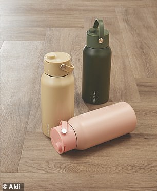 The new, sleek Aldi insulated water bottles cost $19.99