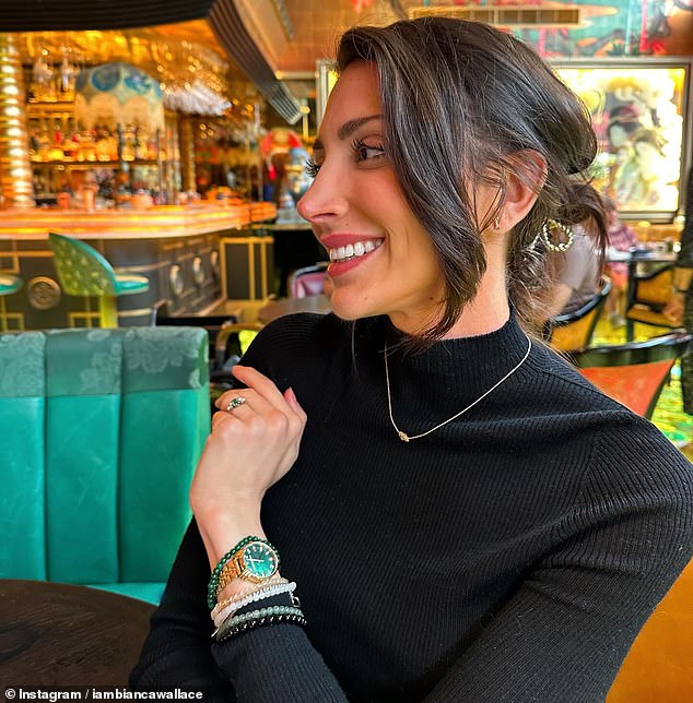 Ioan Gruffudd's fiancée Bianca Wallace angered his ex when she posted a photo of herself wearing a new, expensive Rolex watch