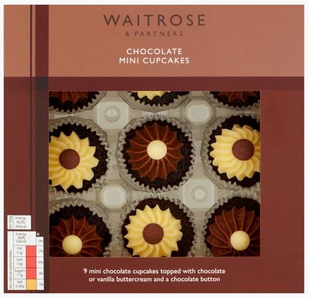 The supermarket has placed a 'do not eat' warning on its nine-pack of chocolate mini cupcakes. Food safety watchdogs warned that the £2.60 product poses a 'potential health risk to anyone with a walnut allergy'