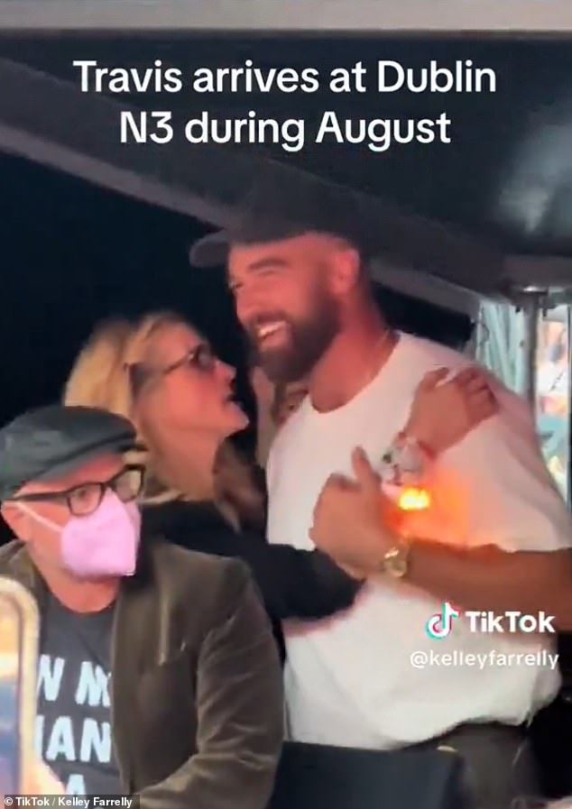 Julia Roberts sent fans wild when she was spotted grabbing Travis Kelce during Taylor Swift's third and final Dublin Eras Tour performance on Sunday