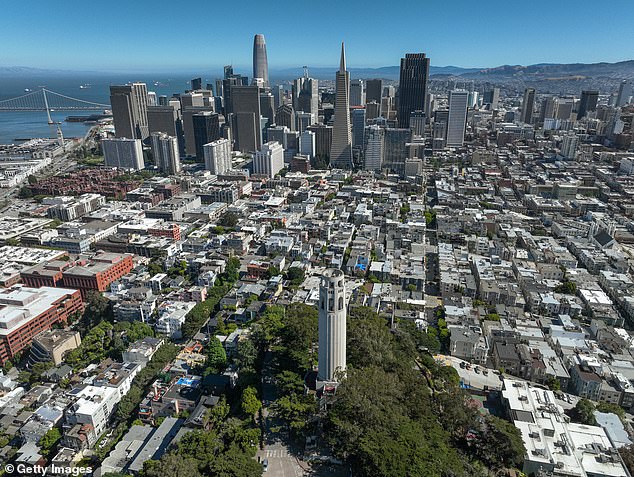 San Francisco earned the unwanted distinction of being America's least air-conditioned city, according to a study by the U.S. Census' American Housing Survey. The city is seen here last month