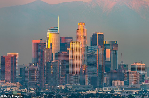 LA (pictured) experienced scorching temperatures above 30 degrees earlier this month