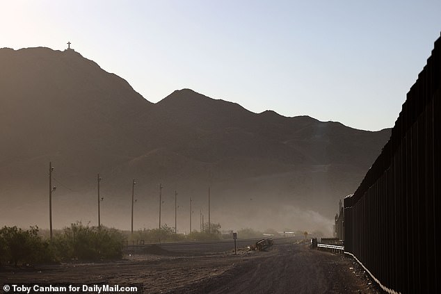 A view of Mount Cristo Rey from the western side in Sunland Park, New Mexico. Here the federal border wall ends where the mountain begins